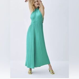 Zara satin open back jumpsuit small